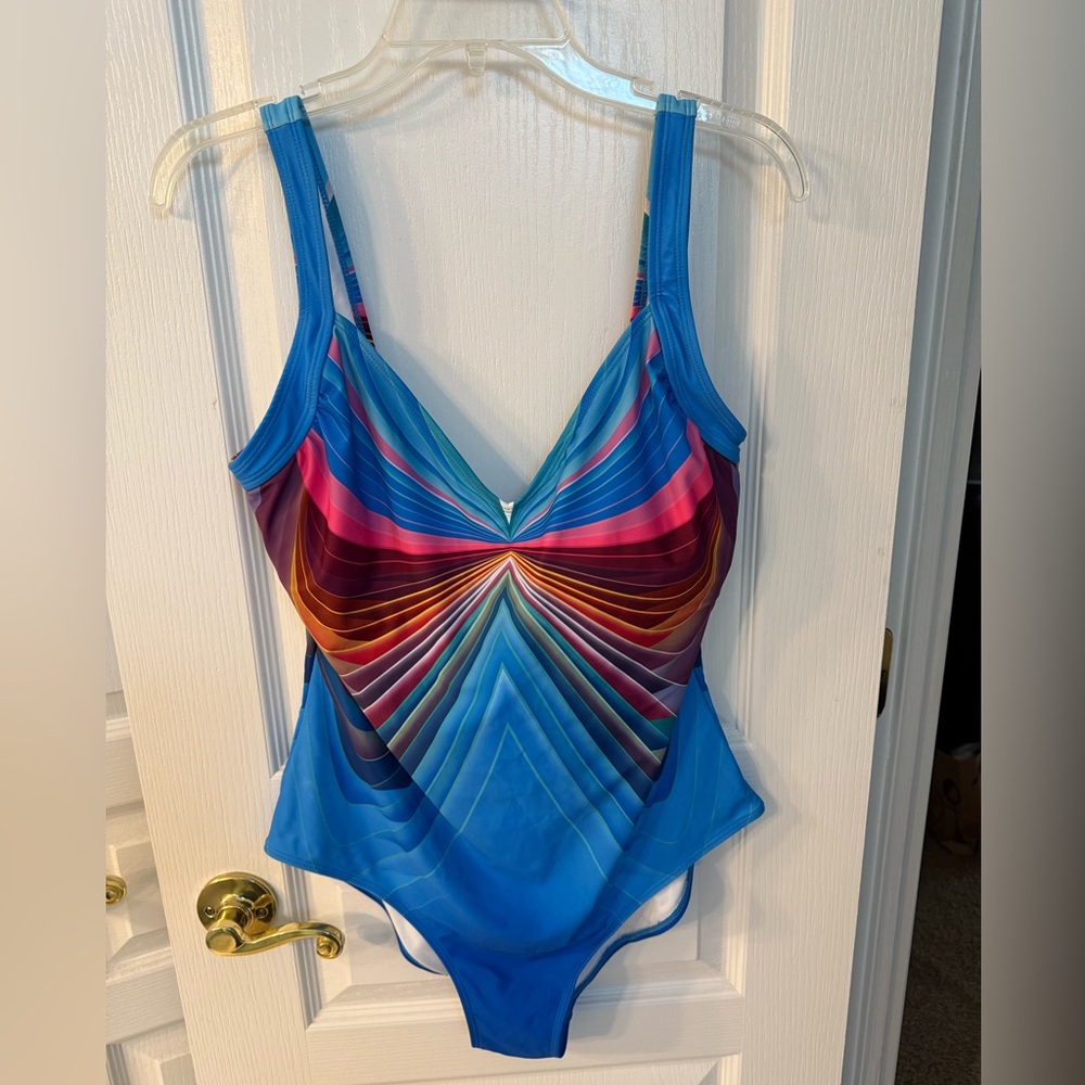 Multicolor Striped Women's One piece Swimsuit size L